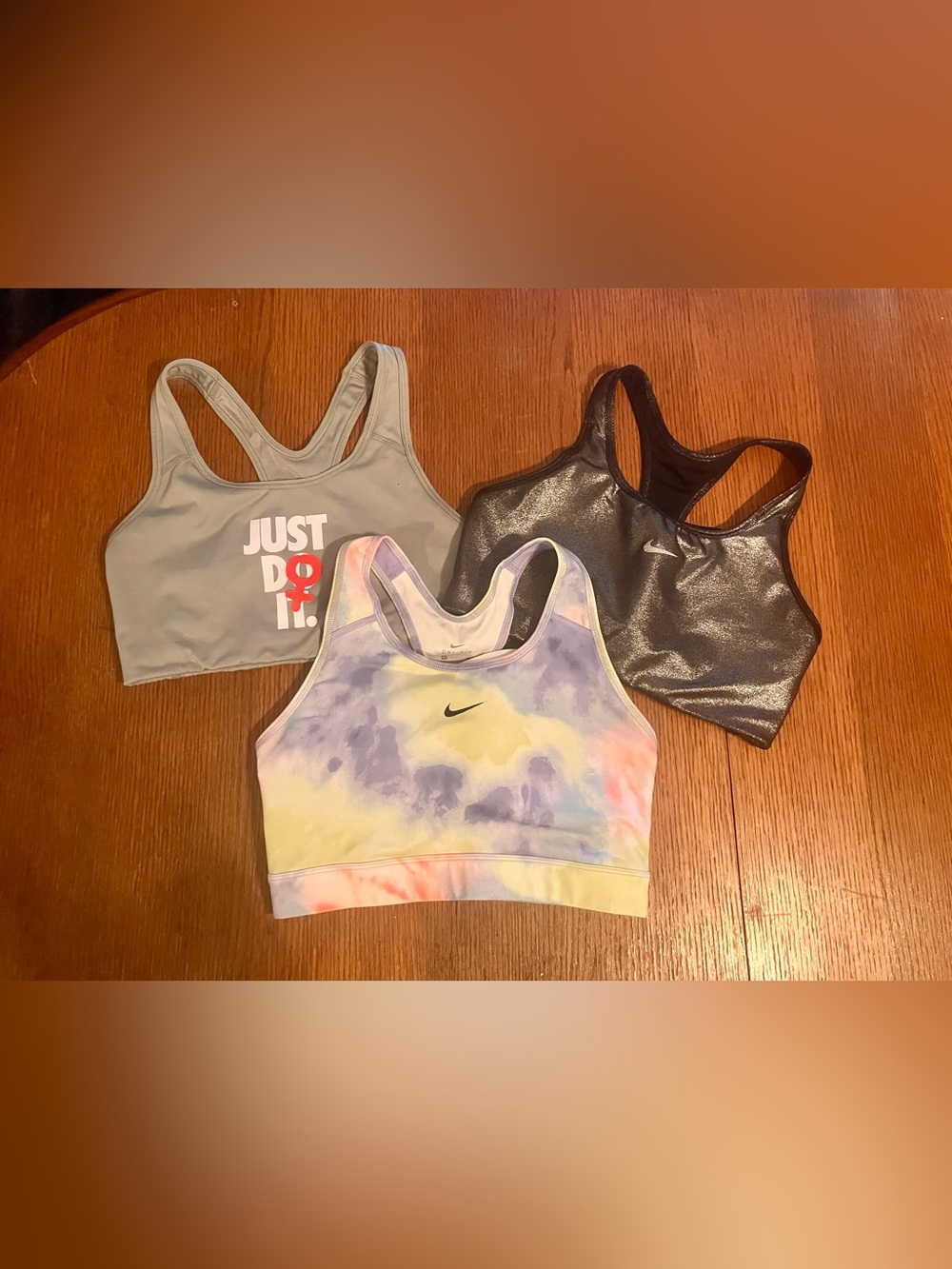 Nike Sports Bras Bundle - Green, Black, Pastel Tie-Dye